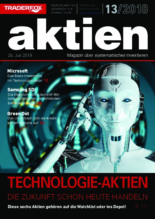 Cover des Aktien-Magazins Nr. 13 / 2018 vom 26. Juli 2018