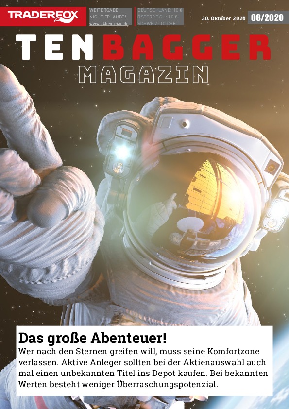 Cover des Tenbagger Magazins 08 / 2020 vom 30. Oktober 2020