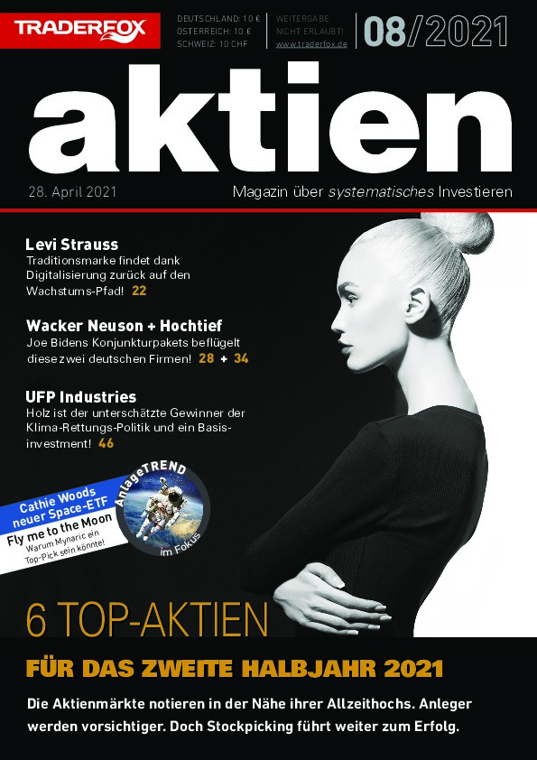 Cover des Aktien-Magazins 08 / 2021 vom 28. April 2021
