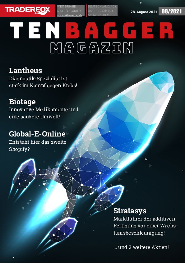 Cover des Tenbagger Magazins 08 / 2021 vom 27. August 2021