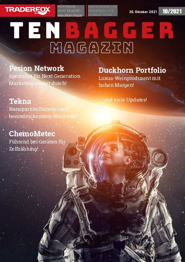 Cover des Tenbagger Magazins 10 / 2021 vom 29. Oktober 2021