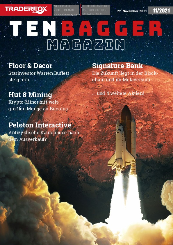 Cover des Tenbagger Magazins 11 / 2021 vom 26. November 2021