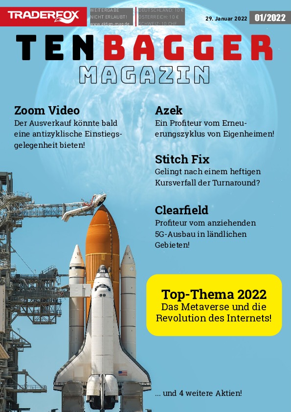 Cover des Tenbagger Magazins 01 / 2022 vom 28. Januar 2022