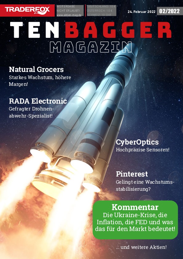 Cover des Tenbagger Magazins 02 / 2022 vom 23. Februar 2022