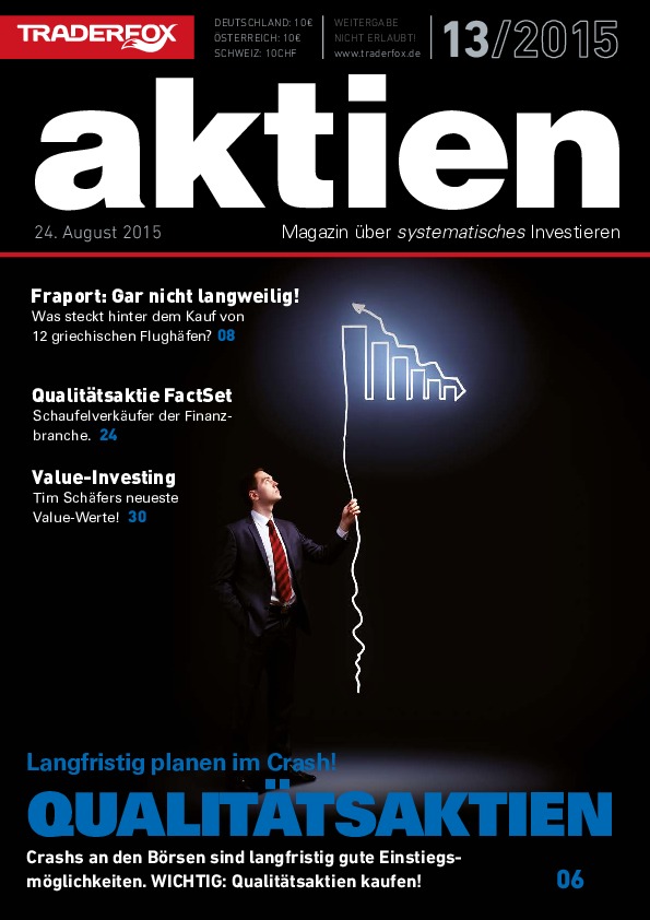 Cover des Aktien-Magazins 13 / 2015 vom 24. August 2015