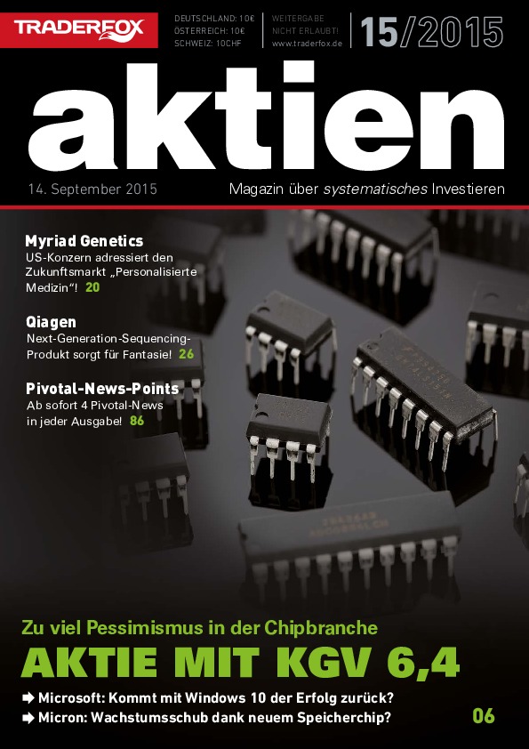 Cover des Aktien-Magazins 15 / 2015 vom 14. September 2015