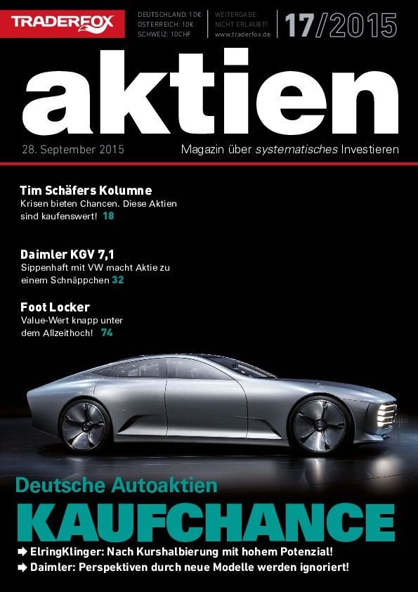 Cover des Aktien-Magazins 17 / 2015 vom 28. September 2015