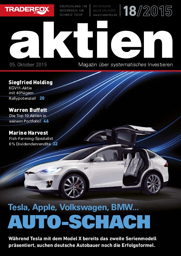 Cover des Aktien-Magazins 18 / 2015 vom 05. Oktober 2015