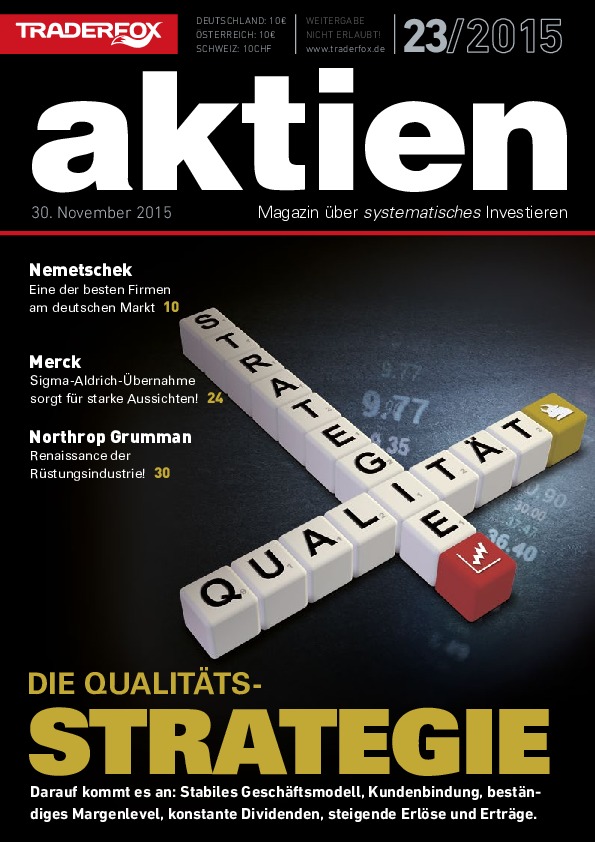 Cover des Aktien-Magazins 23 / 2015 vom 30. November 2015