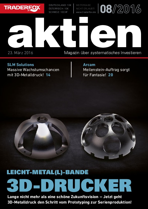 Cover des Aktien-Magazins 08 / 2016 vom 23. März 2016