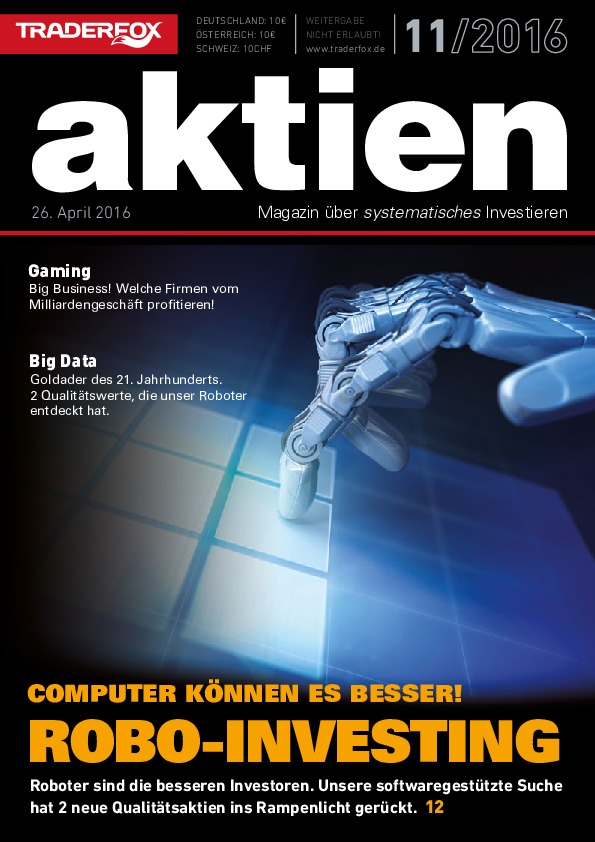 Cover des Aktien-Magazins 11 / 2016 vom 26. April 2016