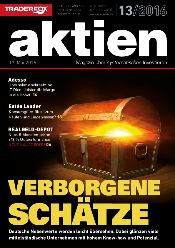 Cover des Aktien-Magazins 13 / 2016 vom 17. Mai 2016