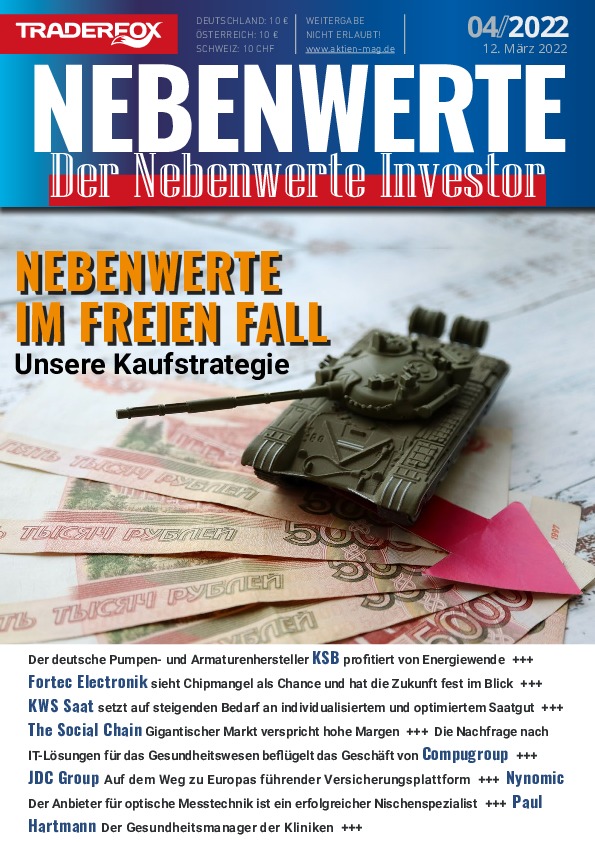 Cover des Nebenwerte Investor-Magazins 04 / 2022 vom 11. März 2022