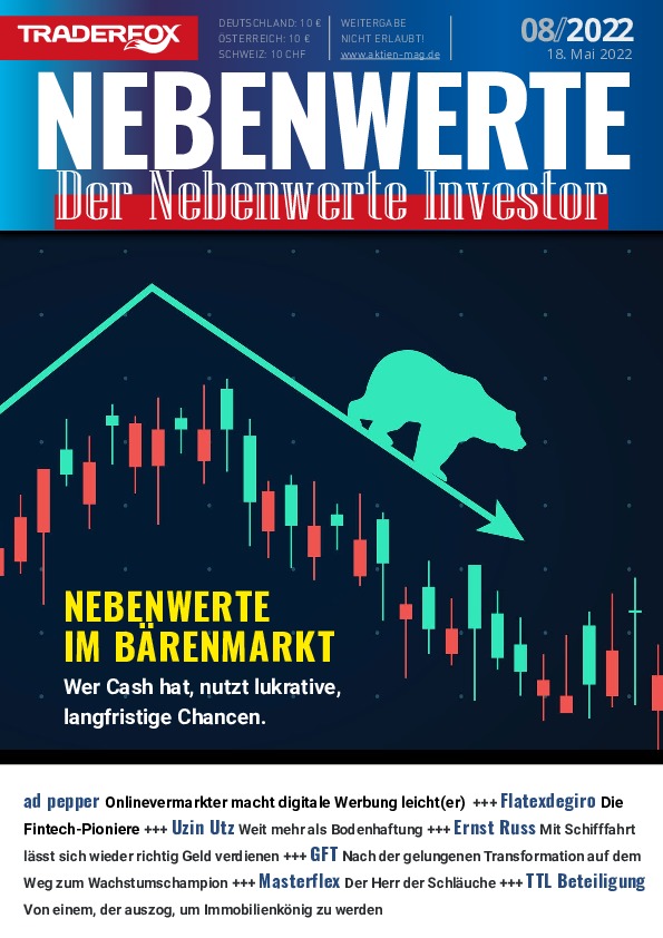 Cover des Nebenwerte Investor-Magazins 08 / 2022 vom 17. Mai 2022