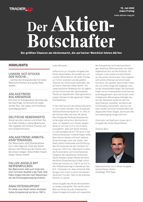 Cover des Trendfollowing-Magazin 08 / 2022 vom 15. Juli 2022