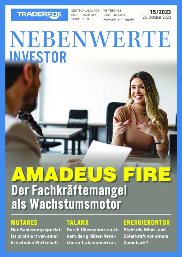 Cover des Nebenwerte Investor-Magazins 15 / 2023 vom 24. Oktober 2023