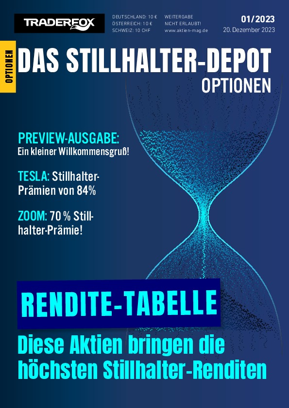 Cover des Stillhalter-Depot-Magazins 01 / 2023 vom 20. Dezember 2023