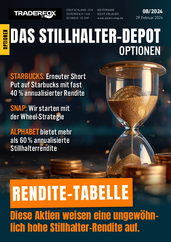 Cover des Stillhalter-Depot-Magazins 08 / 2024 vom 29. Februar 2024