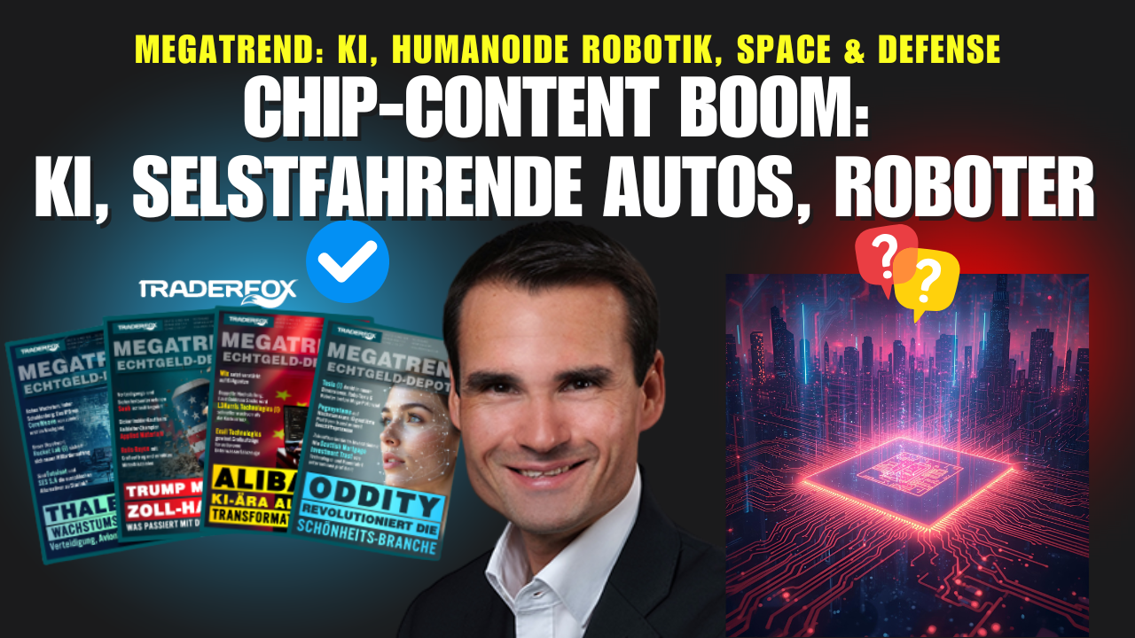 MEGATREND: Chip-Anteil Explosion dank KI, Selbstfahrenden Autos und Robotik